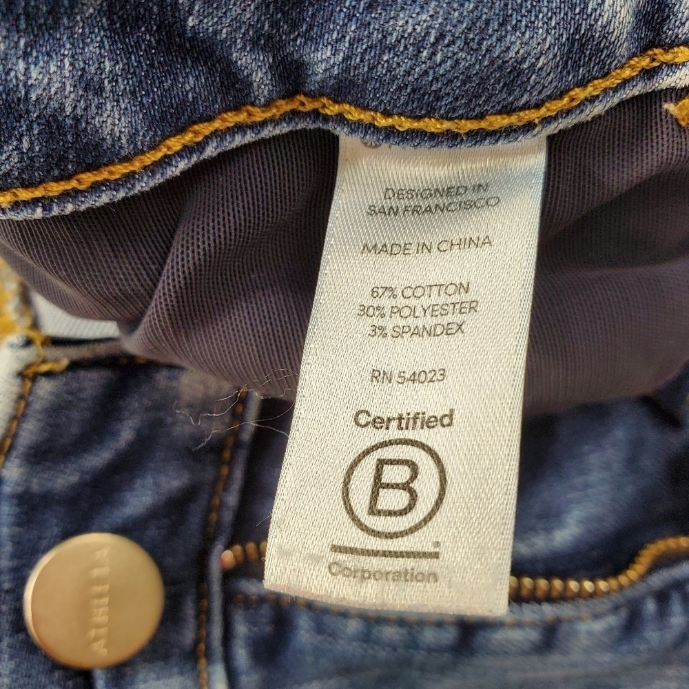 Athleta Sculptek Blue Jean 0 25x28 Azure Medium Wash Skinny Stretchy Athleisure - Picture 7 of 15